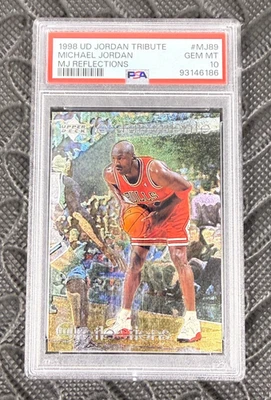 Michael Jordan 1998-99 UD Jordan Tribute MJ Reflections #MJ89 PSA 10 gemas como nuevo Foto 1 de 2