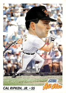 1992 Score '91 All Star Team Big Head Card #433 Cal Ripken Jr Shortstop Orioles - Bild 1 von 2