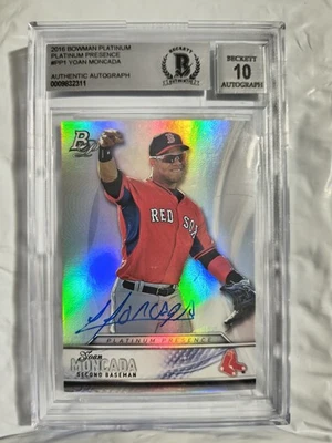 Bowman Platinum Platinum Presence 2016 #PP1 Yoan Moncada Beckett 10 autógrafo Foto 1 de 2