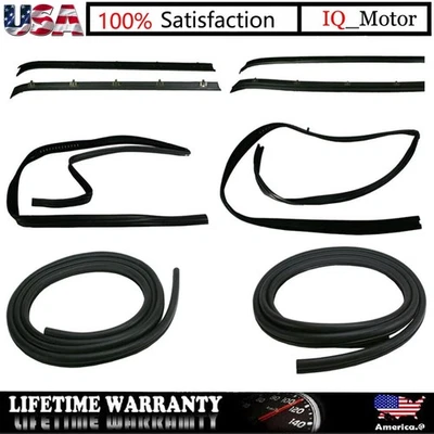 Complete Door Window Weatherstrip Seals Set Kit for 1982-1991 Chevy GMC C10/K10 - Image 1 of 4