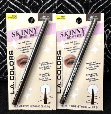🌺2pk LA COLORS MEDIUM BROWN C69110 SKINNY BROW TWIST UP DEFINE SHAPE PENCIL — 第 1/4 张图片