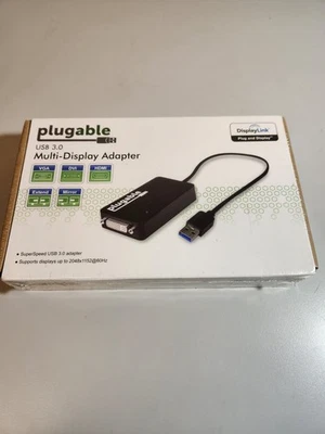 PLUGABLE Uga-3000 Usb 3.0 To Dvi/Vga/Hdmi Video Multi Display Adapter Monitor - Image 1 of 4