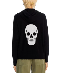 Felpa con cappuccio Aqua Skull Back in cashmere da donna taglia XL $198 - Foto 1 di 5