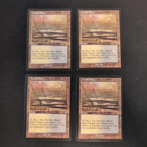 Magic The Gathering Marsh Flats English Version Set Of 4 Old Frame - Picture 1 of 10