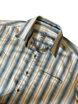 Camisa occidental a rayas de manga corta para hombre KUHL con botones azul medio a rayas Foto 1 de 4