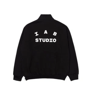 IAB Studio Half Zip-Up Black White Long Sleeve Sweatshirts 100%Authentic - Picture 1 of 2