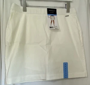 Rafaella Women's Comfort Pull On Stretch Skort #RSBSF071 - Size LARGE Star White - Picture 1 of 11