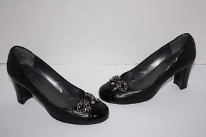 Zapatos de tacón de cuero negro Stuart Weitzman para mujer $425 talla 7 M - Imagen 1 de 4