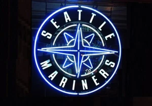Lampada insegna luminosa al neon Seattle Mariners Baseball 24"x24" con stampa vivida HD - Foto 1 di 14