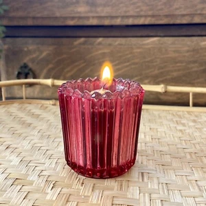 (2) Windlichthalter Preiselbeerrot Rosa Indiana Glasverkleidung - Bild 1 von 5