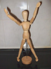 Articulated Wooden Artist Mannequin Adjustable Model on a Stand 13ins
