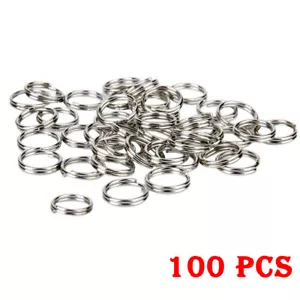 100 x Split Ring Small Keyring Bulk Keychain Rings for Key Organization Circle - - Picture 1 of 12