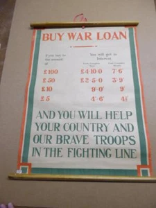 C.1915 COMPRA PRÉSTAMOS DE GUERRA AYUDA TROPAS VALIENTES Póster Británico Primera Guerra Mundial Antiguo Original Reino Unido  - Imagen 1 de 4