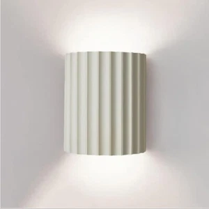 Modern LED Wall Sconce Minimalist Resin Wall Light Nordic Style Half-Cylinder - Picture 1 of 4