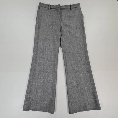 Valentino Mujer Pantalones Gris 46 Pierna Ancha Acampanado Lana Pantalones Hecho en Italia Foto 1 de 4
