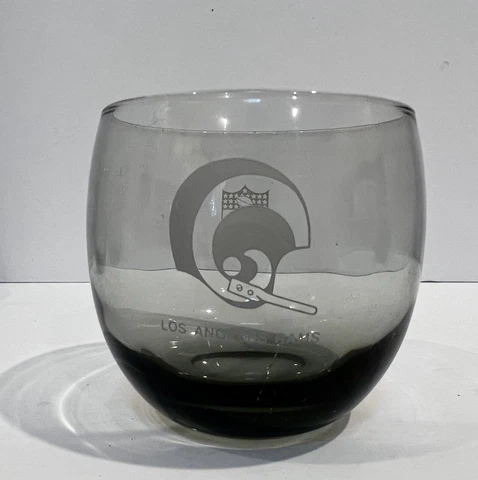 NFL Los Angeles Rams Smokey Glass Stemless Wine Glass Highball 3” Tall Cover