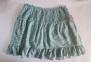 Girls Wonder Nation Smocked Waist Woven Skirt with Built in Shorts Green (14-16) - Picture 1 of 7