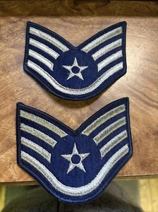 2 USAF US Air Force Staff Sergeant Chevrons Streifen E5 E-5 Streifen Rang - Bild 1 von 3