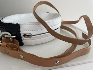 Sportmax by Max Mara Umhängetasche weiß/schwarz Leder rund. UVP 740,00 € - Bild 1 von 12