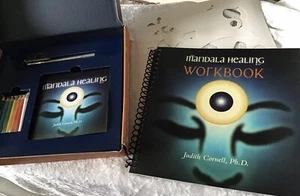 NEW*Mandala Healing Kit-96 Pg Workbook, CD, Stencils, Pencils, Pen, Paper - Picture 1 of 10