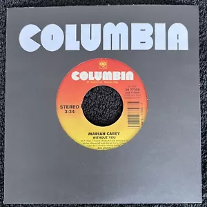 Mariah Carey – Without You / Never Forget You 7'' Vinyl US IMPORT 1994 TESTED EX - Picture 1 of 6