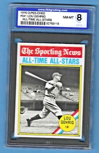 1976 O-PEE-CHEE All Star Lou Gehrig Yankees #341 ISA 8 #52763119 HOF 1939 - Picture 1 of 2