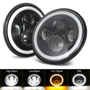 "2x 7"" redondos LED faros de conducción señal de giro camión todoterreno para Jeep Wrangler" - Imagen 1 de 12