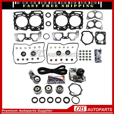 Head Gasket Set Timing Belt Water Pump Fits SUBARU SAAB LEGACY 2.5L SOHC EJ25 Foto 1 de 4