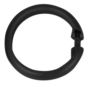 WENKO Duschvorhangringe Groß PP schwarz Ø 6 cm 16 Stück Schöner Wohnen - Bild 1 von 1