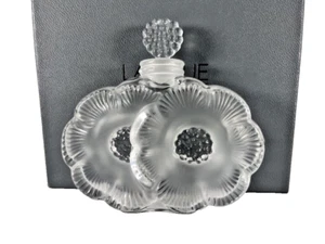 Lalique Flacon en cristal deux fleurs vintage / Crystal perfume bottle - Picture 1 of 10