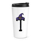 Letter T Witches Wizard Hat Travel Mug Cup Funny Witch Halloween Alphabet