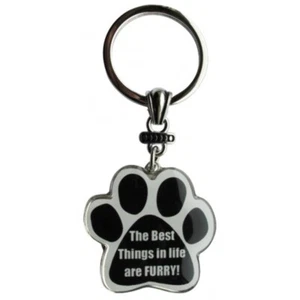 Schlüsselanhänger mit Pfotenabdruck Die besten Dinge im Leben sind pelzig - Bild 1 von 1