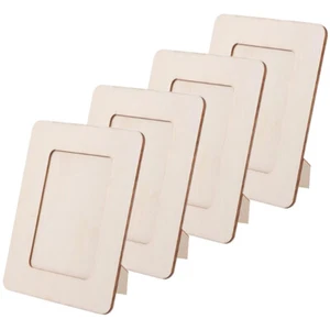 4 Pcs Clay Photo Frame Blank Wood Wooden Frames for Crafts Child - Picture 1 of 12