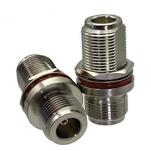 Adaptador N hembra a N Jack mampara conector de montaje en panel niquelado 1 pieza - Imagen 1 de 2