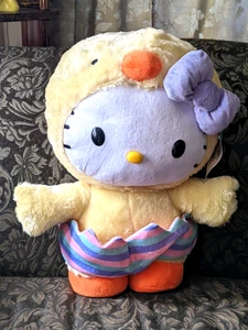 Sanrio Peluche Hello Kitty Huevo de Pascua Pollito Saludador 2018 Etiquetas Pastel Arco Iris 19 pulgadas - Imagen 1 de 14
