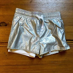 Ideology silver holographic lined drawstring athletic girls shorts SIZE 4T - Imagen 1 de 3