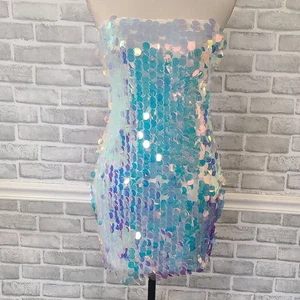 Boutique Meerjungfrau Schuppen schillernd Pailletten Minikleid Party Kostüm Cosplay NEU - Bild 1 von 9