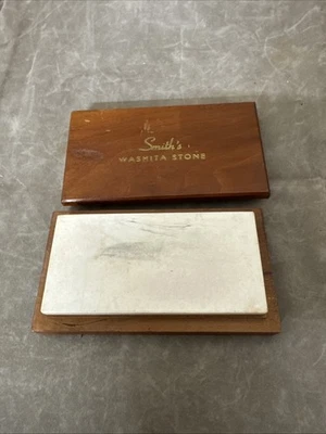 "Base de madera vintage Smiths Washita Stone blanca fija 4x2x1/4"" excelente"  Foto 1 de 4