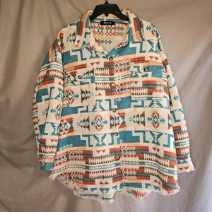 Blue B Damen Sakko Mehrfarbig Aztekenmuster Größe XXL Taschen Western Herbst - Bild 1 von 5