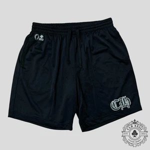 Pantaloncini corti in rete con cuori cromati colore nero - Foto 1 di 7