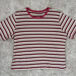Vintage Striped Shirt Womens XL Red Yellow Striped 90s Camp Crewneck Tee Cotton - Picture 1 of 6