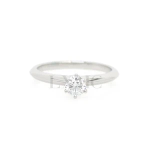 Tiffany & Co. 0.35CT Platinum Tiffany Setting Diamond Engagement Ring, Size 11.5 - Picture 1 of 13