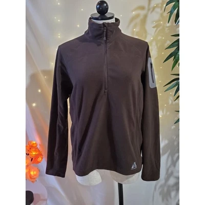 Pullover Eddie Bauer First Ascent 1/2 Cremallera Marrón Gris Polartec Polar Mujer L Foto 1 de 4