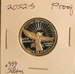 2022 S Maya Angelou Washington Quarter .999 SILVER Proof FROSTY Angel Bird Awe A - Picture 1 of 3