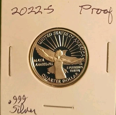 2022 S Maya Angelou Washington Quarter .999 SILVER Proof FROSTY Angel Bird Awe A - Image 1 of 3
