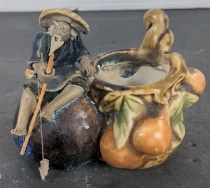 Vassoio fioriera fioriera mudman cinese e maiolica multicolore decorazione Cina - Foto 1 di 6