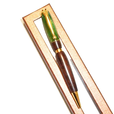 Bolígrafo hermoso diseñador hecho a mano acrílico y madera bolígrafo giratorio único Foto 1 de 4