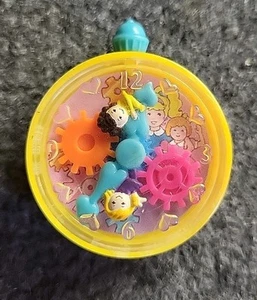 Polly Pocket McDonald's Clock Pocket Watch Gears Clip On Vintage 1994 Bluebird - Picture 1 of 4