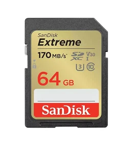 Karta SanDisk 64GB Extreme SDXC RescuePro Deluxe do 170MB/s SDSDXV2-064G-GNCIN - Zdjęcie 1 z 1