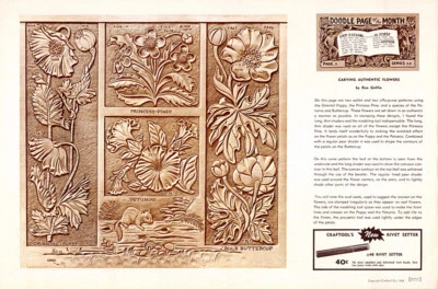 Leather Craft Doodle Pattern       CARVING AUTHENTIC  FLOWERS - Image 1 of 2